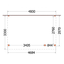 Aanbouwveranda Ancona 4800x3300x2600mm (bxdxh) rechts