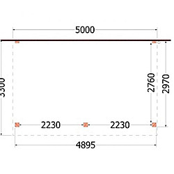 Aanbouwveranda Ancona 5000x3300x2600mm (bxdxh)