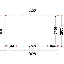 Aanbouwveranda Ancona 5150x3300x2600mm (bxdxh)