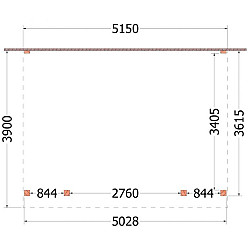 Aanbouwveranda Ancona 5150x3900x2600mm (bxdxh)