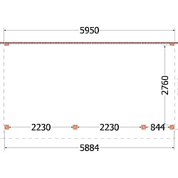 Aanbouwveranda Ancona 5950x3300x2600mm (bxdxh) rechts
