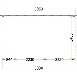 Aanbouwveranda Ancona 5950x3900x2600mm (bxdxh) links