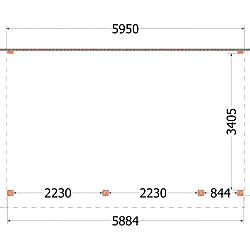 Aanbouwveranda Ancona 5950x3900x2600mm (bxdxh) rechts