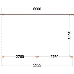 Aanbouwveranda Ancona 6000x3900x2600mm (bxdxh)