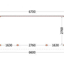 Aanbouwveranda Ancona 6700x3300x2600mm (bxdxh)
