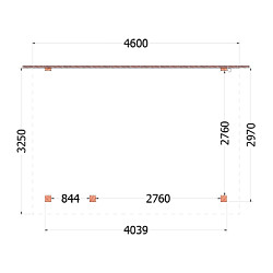 Aanbouwveranda Lucca 4600x3250x2600mm (bxdxh) links