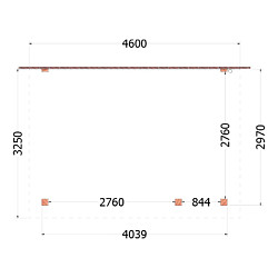 Aanbouwveranda Lucca 4600x3250x2600mm (bxdxh) rechts
