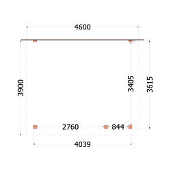 Aanbouwveranda Lucca 4600x3900x2600mm (bxdxh) rechts