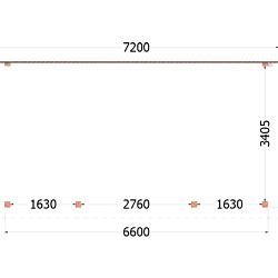 Aanbouwveranda Lucca 7200x3900x2600mm (bxdxh)
