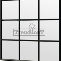 Steel Look raam 2230x2200mm zwart module H-03