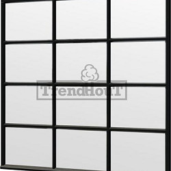 Steel Look raam 2230x2200mm zwart module H-04