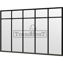 Steel Look raam 3405x2200mm zwart module E-02