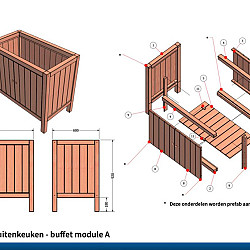 Buitenkeuken Buffet Module A | Dubbele kast met deuren