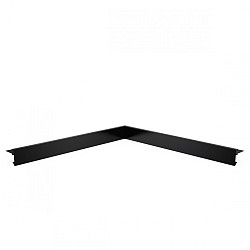Aluminium daktrim binnenhoek, 4,5 x 4,5 x 40 cm, zwart RAL 9005.