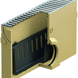 ACO Euroline 2.0 H100 vuilvanger L=500mm, incl. emmer en verzinkt stalen rooster