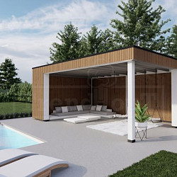 Buitenverblijf Capri 4250x3750x2550mm (bxdxh) model rechts alleen constructie