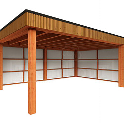 Buitenverblijf Capri 6100x4900x2550mm (bxdxh) model rechts alleen constructie