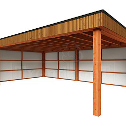 Buitenverblijf Capri 7200x4900x2550mm (bxdxh) model links alleen constructie