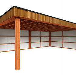 Buitenverblijf Capri 7200x4900x2550mm (bxdxh) model rechts alleen constructie