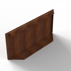 Component Module+ Kopschot paneel (D) 90x42cm Corten