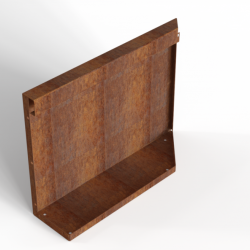 Bloembak Module+ Uitwendig hoekpaneel-Links (B) Corten 60x42cm