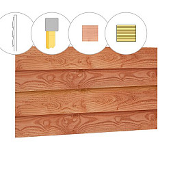 Zweeds Rabat douglas enkelzijdige wand B 228,5x224cm onbehandeld