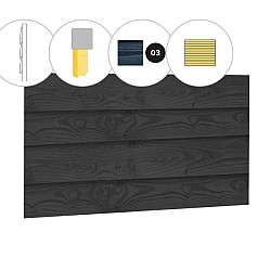 Zweeds Rabat douglas enkelzijdige wand C 278,5x224cm zwart geïmpregneerd