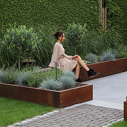 Plantenbak Module+ Corten 210x210x28cm (90cm diep)