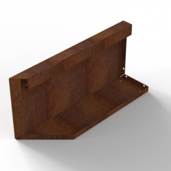 Bloembak Module+ Uitwendig hoekpaneel-Rechts (B) Corten 60x28cm