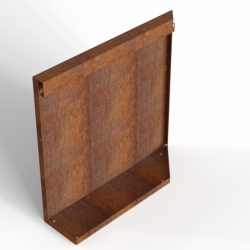 Bloembak Module+ Uitwendig hoekpaneel-Links (B) Corten 60x56cm