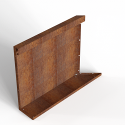 Bloembak Module+ Inwendig hoekpaneel-Links (C) Corten 60x56cm