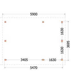Kapschuur de Hoeve XL 5900x4400x3750mm (bxdxh) rechts