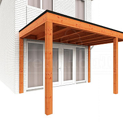 Aanbouwveranda Modena 4050x3000x2700mm (bxdxh) rechts