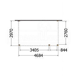 Aanbouwveranda Modena 4700x3000x2700mm (bxdxh) rechts