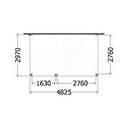 Aanbouwveranda Modena 4850x3000x2700mm (bxdxh) links