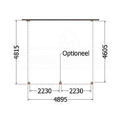 Aanbouwveranda Modena 4900x4850x2700mm (bxdxh)