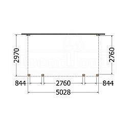 Aanbouwveranda Modena 5050x3000x2700mm (bxdxh)
