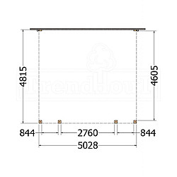Aanbouwveranda Modena 5050x4850x2700mm (bxdxh)