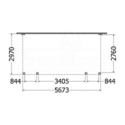 Aanbouwveranda Modena 5700x3000x2700mm (bxdxh)