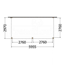 Aanbouwveranda Modena 6000x3000x2700mm (bxdxh)