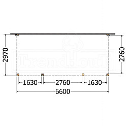 Aanbouwveranda Modena 6600x3000x2700mm (bxdxh)