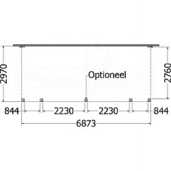 Aanbouwveranda Modena 6900x3000x2700mm (bxdxh)