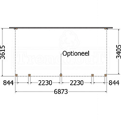 Aanbouwveranda Modena 6900x3650x2700mm (bxdxh)