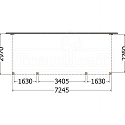 Aanbouwveranda Modena 7200x3000x2700mm (bxdxh)