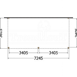 Aanbouwveranda Modena 7250x3650x2700mm (bxdxh)