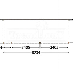 Aanbouwveranda Modena 8250x3000x2700mm (bxdxh) links