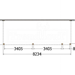 Aanbouwveranda Modena 8250x3000x2700mm (bxdxh) rechts