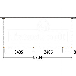 Aanbouwveranda Modena 8250x3650x2700mm (bxdxh) rechts