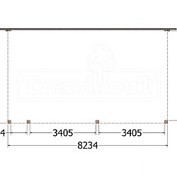 Aanbouwveranda Modena 8250x4850x2700mm (bxdxh) links