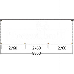 Aanbouwveranda Modena 8900x3000x2700mm (bxdxh)